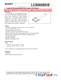 Datasheet LCX005 manufacturer SONY
